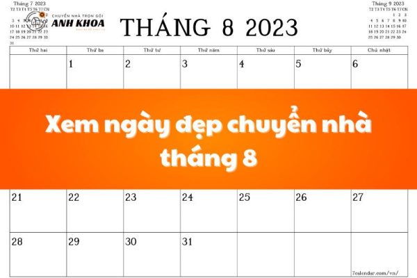 Ngày đẹp chuyển nhà tháng 8